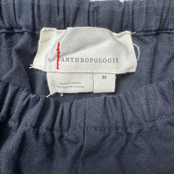 NWT BY ANTHROPOLOGIE Micro Tap Short Women's Size M Black Cotton-linen Blend - Picture 9 of 10